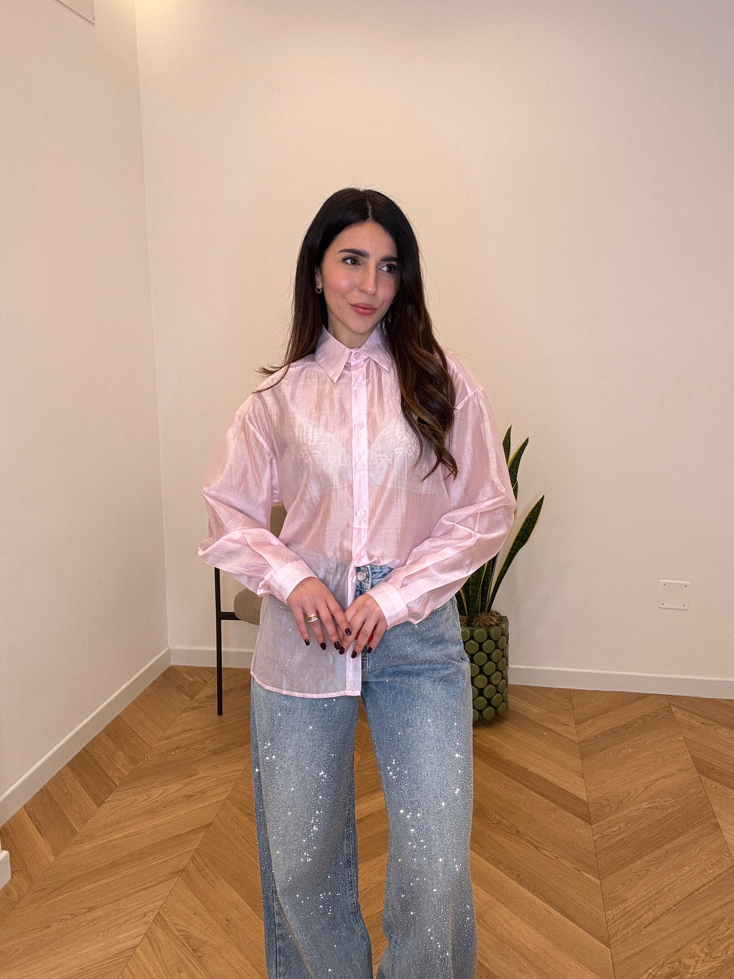 CAMICIA VELO ROSA