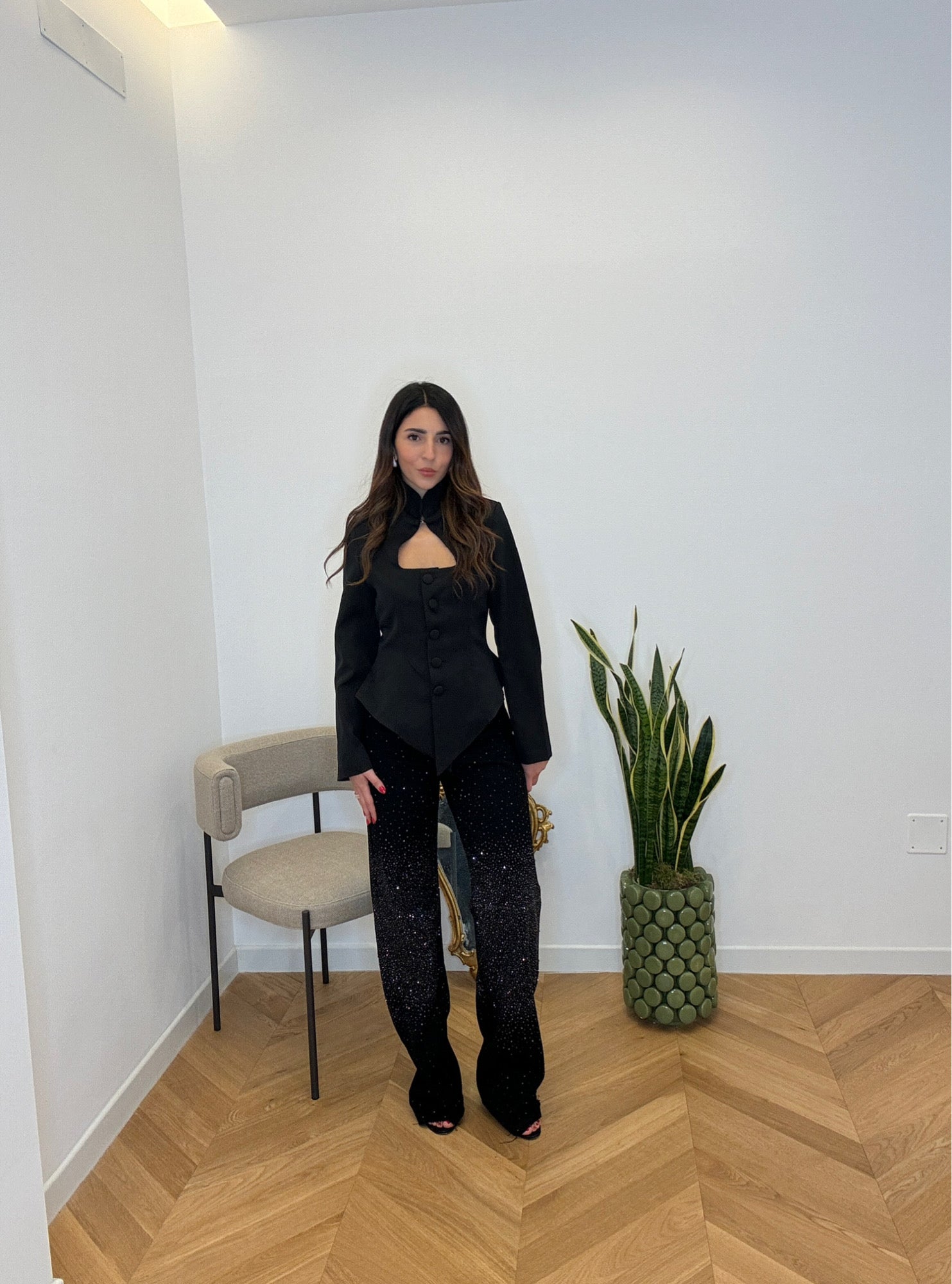 JEANS STRASS NERO