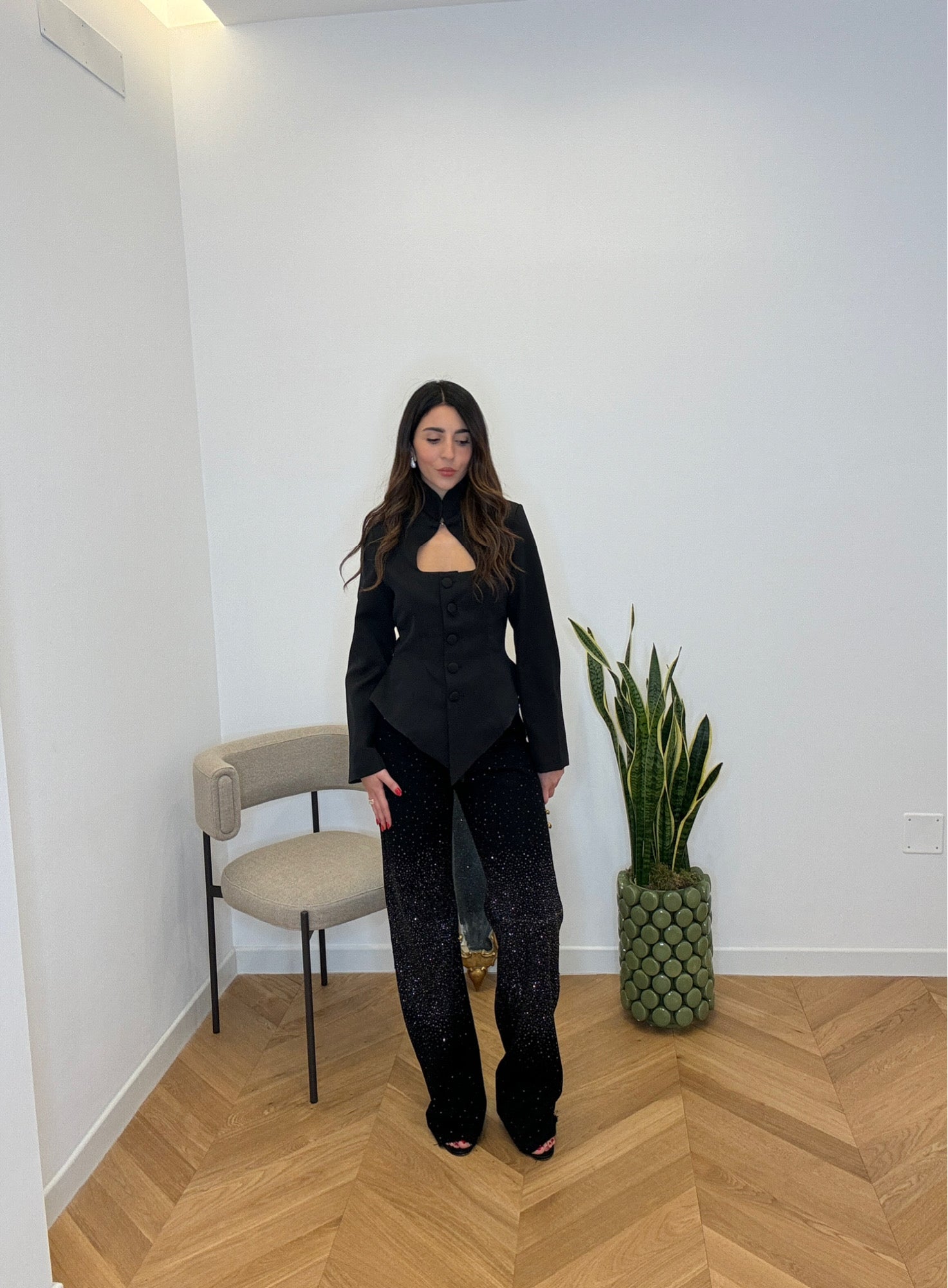 JEANS STRASS NERO