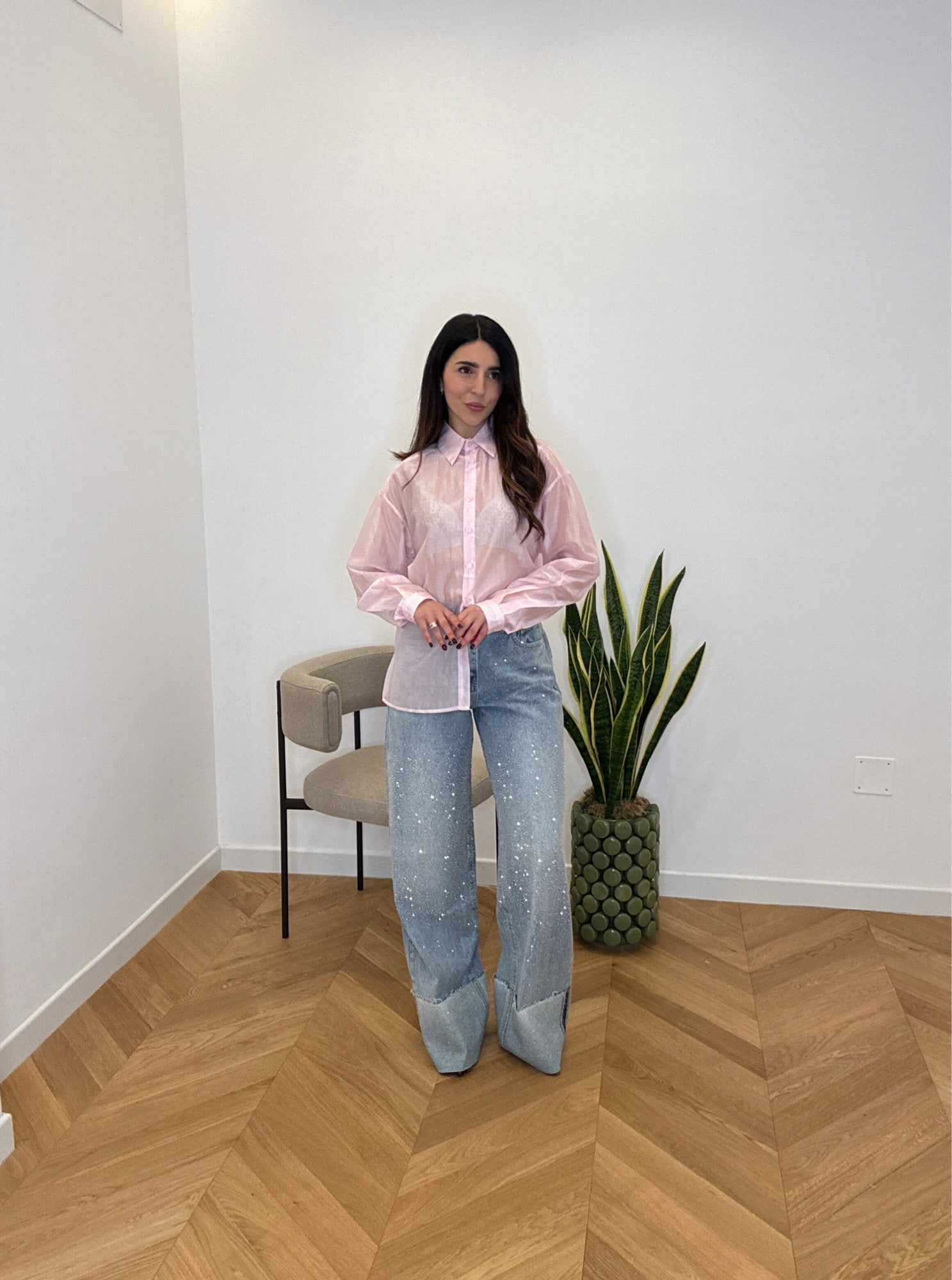 CAMICIA VELO ROSA