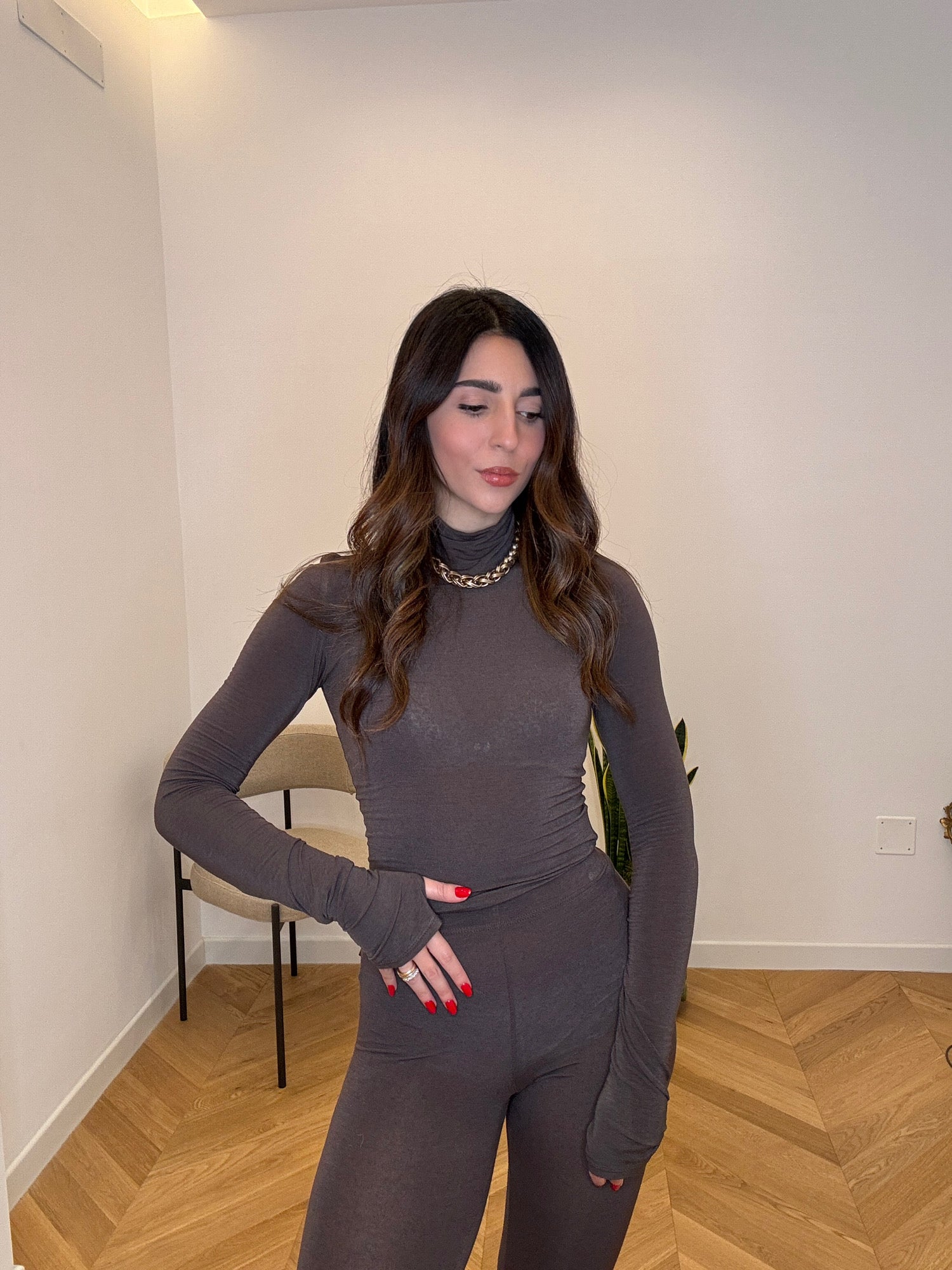 COORDSET MISTO CASHMERE CIOCCOLATO